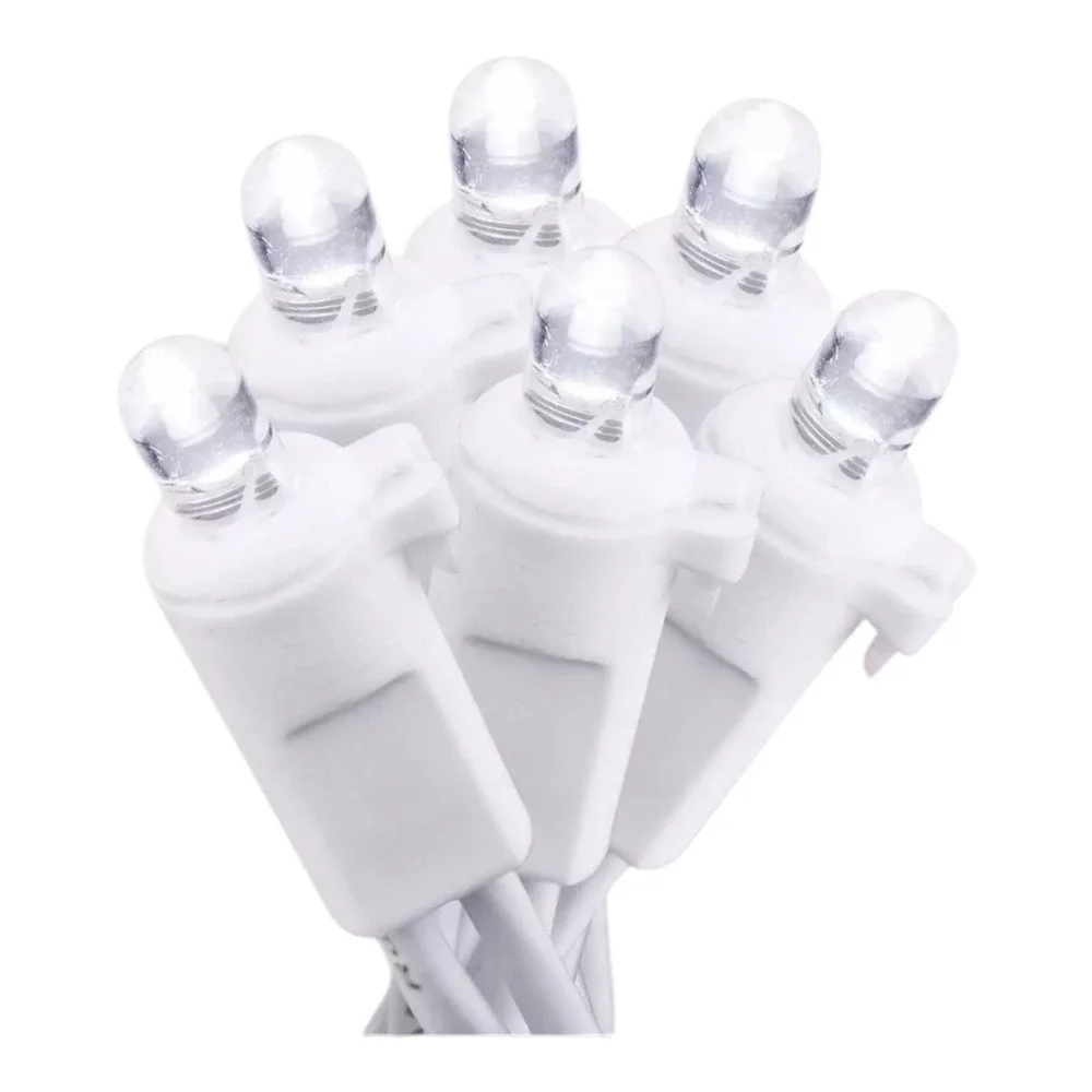 Holiday Time 500-Count Cool White LED Dome Christmas String Lights White Cord